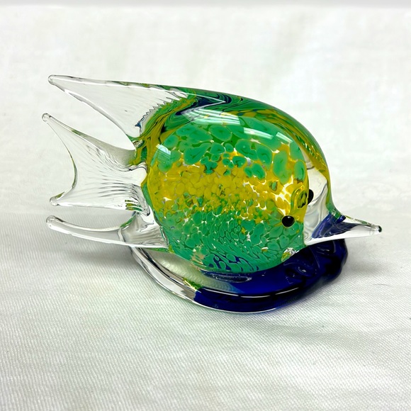 Partylite tropical Angel fish art glass tea light holder - Picture 1 of 8